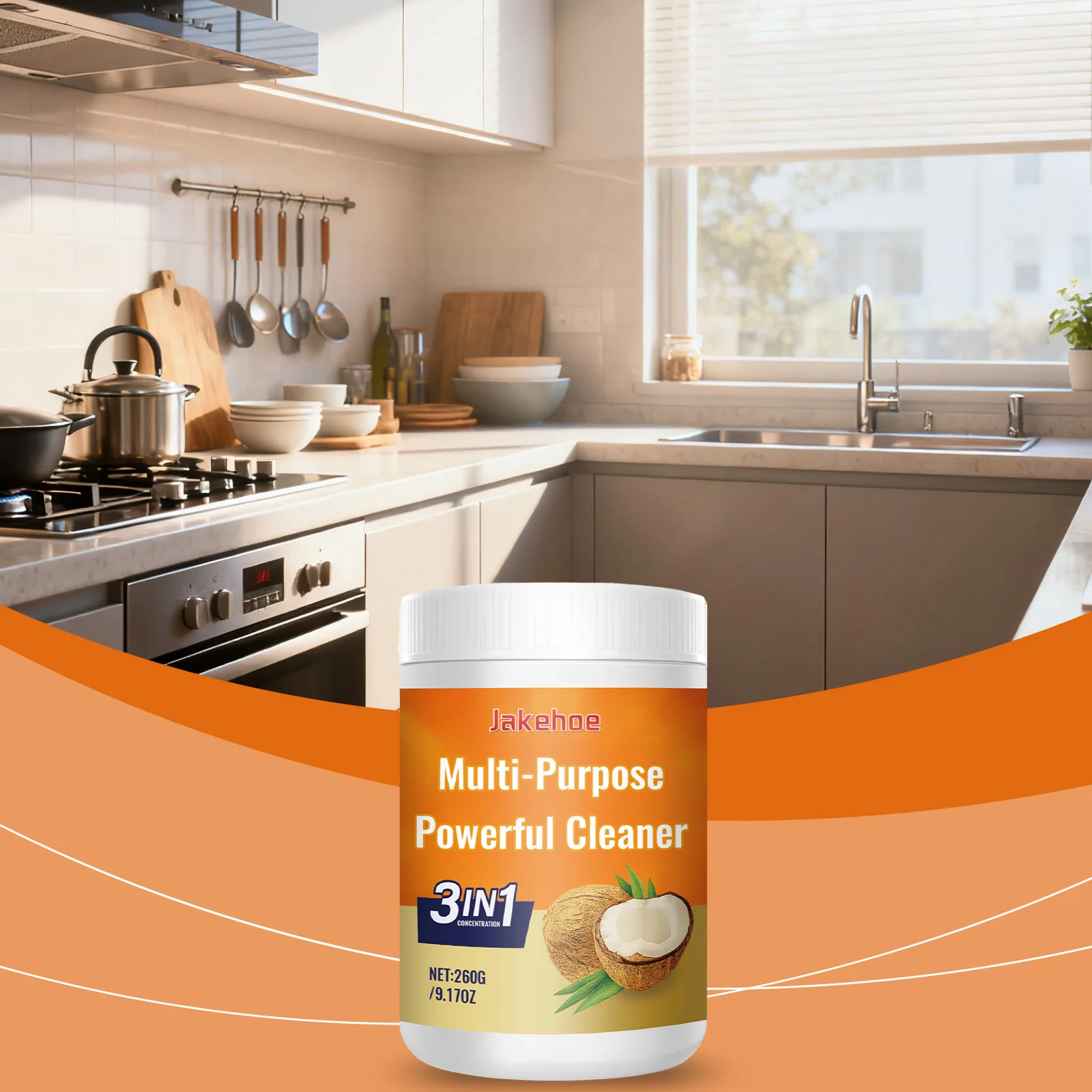 Coconut Oil Multi Functional Powerful Cleaner for Kitchen Range Hood Remove Stain Dirt Antibacterial Household Cleaning Cream