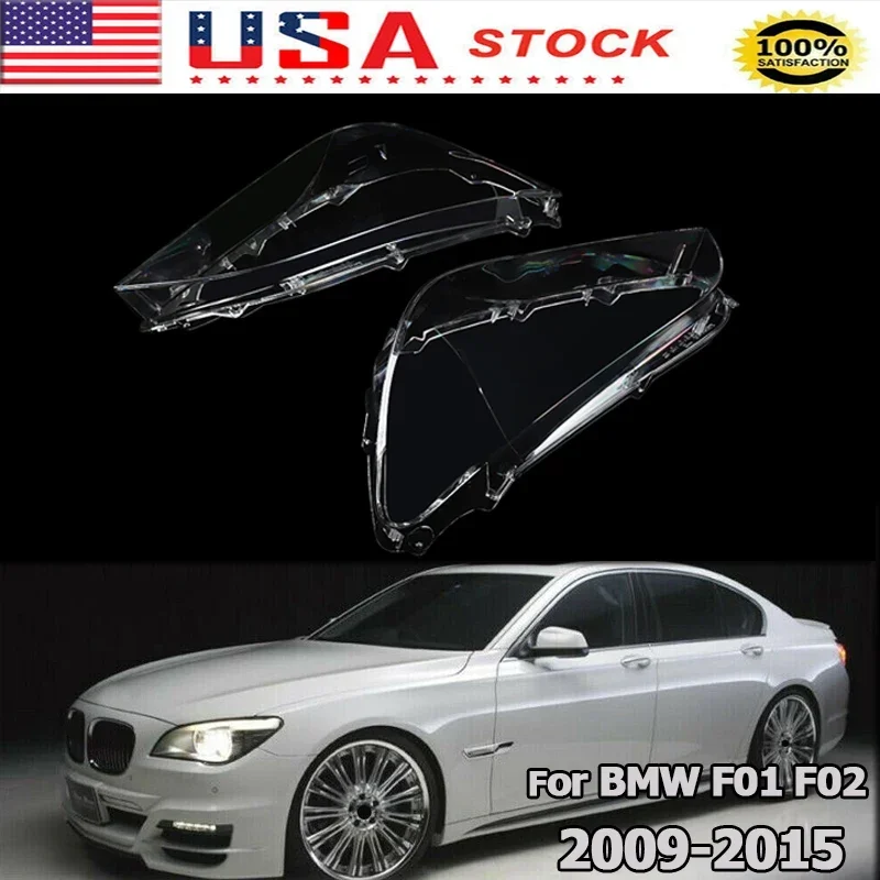 Headlight Headlamp Lens Cover For BMW 7 Series F01 F02 740i 750Li 760i 2009-2015