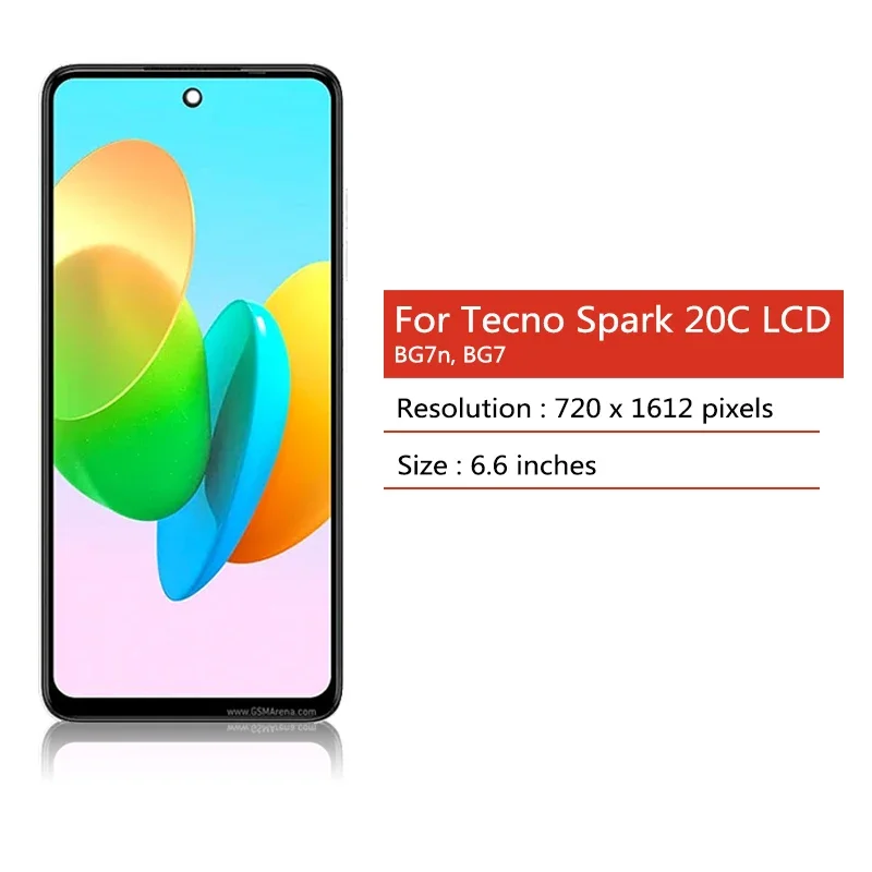 Оригинальный ЖК-дисплей 6,6 дюйма для Tecno Spark 20C BG7n, дисплей кодирующий преобразователь сенсорного экрана в сборе для Tecno Spark 20 C BG7, рамка дисплея