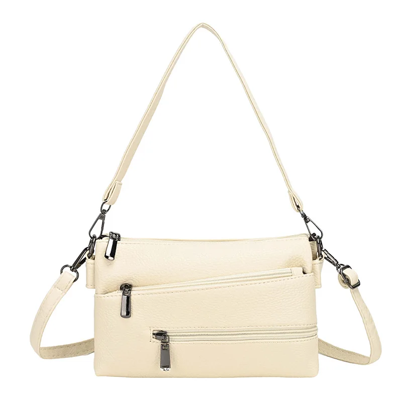 

Женская сумка для мобильного телефона из мягкой кожи - модная многослойная повседневная маленькая сумка через плечо для мам среднего возраста