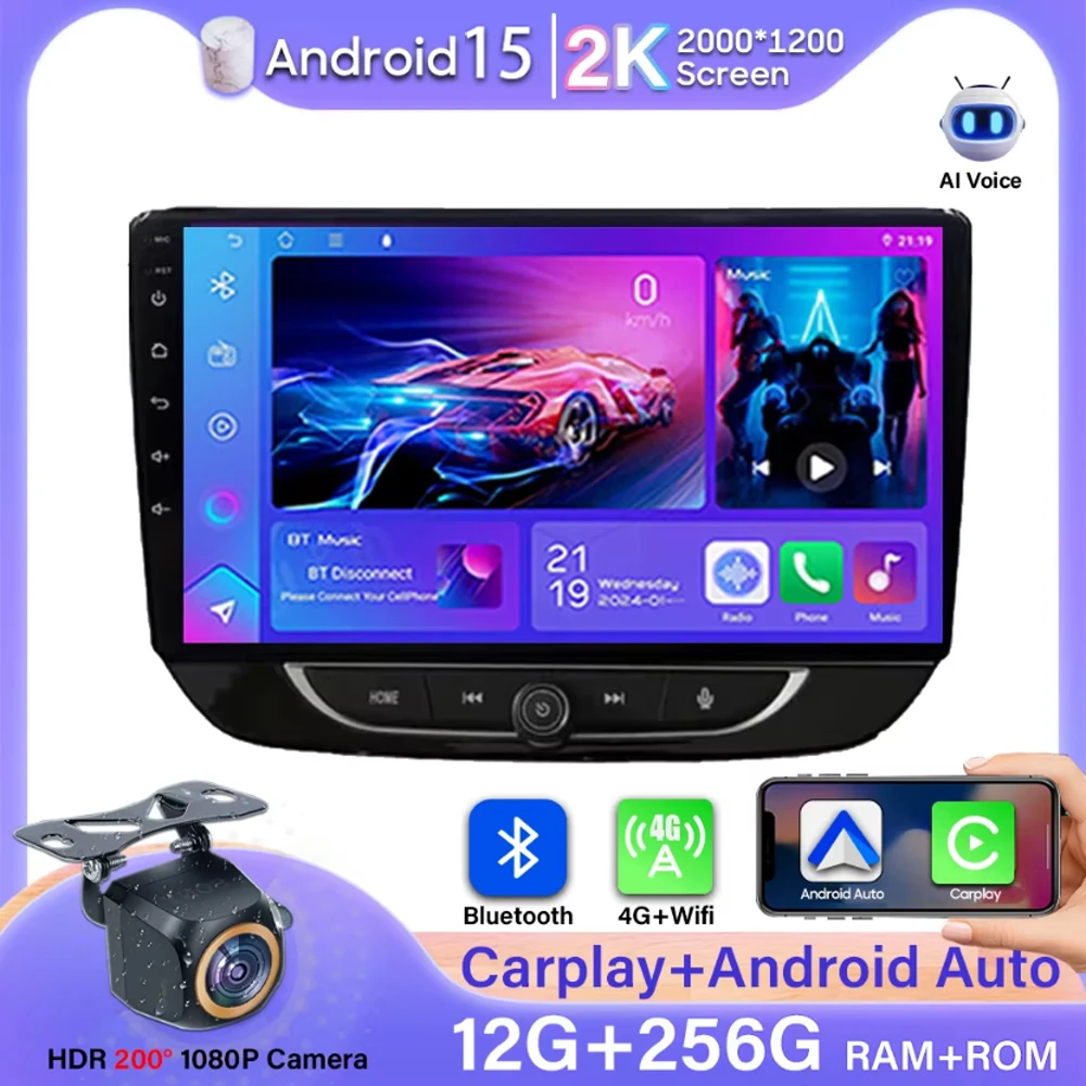 Android Auto For Chevrolet Onix 2020+ Carplay Car Radio Multimedia Video Player 4G WIFI GPS Navigation Stereo Car Monitor DVD 2k