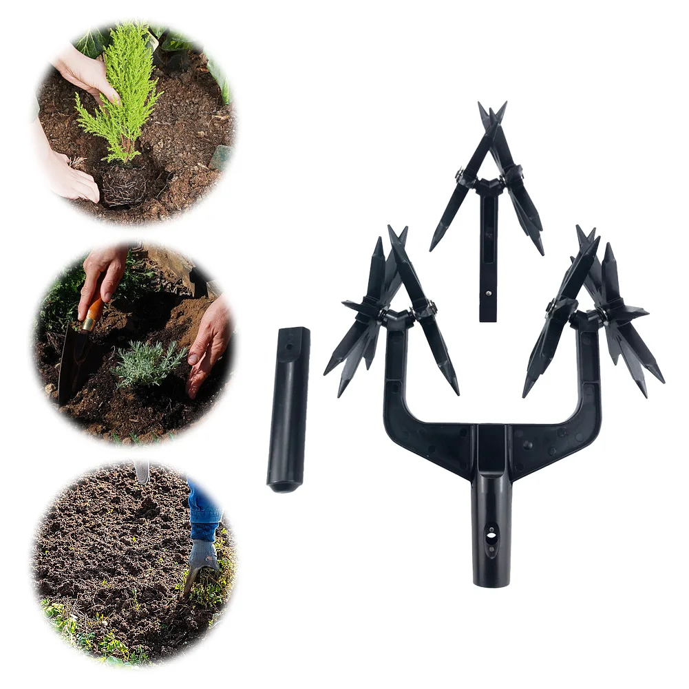 

2 in 1 Garden Aerator Ventilated Scarifier Gardening Rotary Tiller Rotary Cultivator Tool Soil Plowing Tool for Garden Lawn