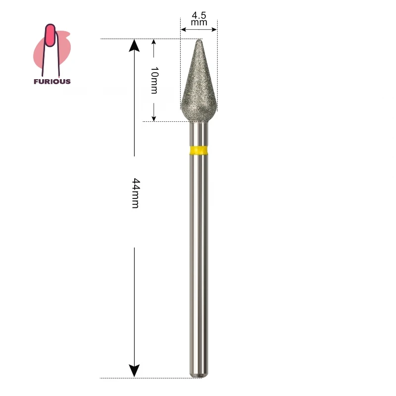 مثقاب أظافر تنظيف البشرة المدببة مقاس 3/32 بوصة منظف أظافر احترافي تحت الماس لأداة إعداد أظافر الجلد الميت للبشرة الميتة