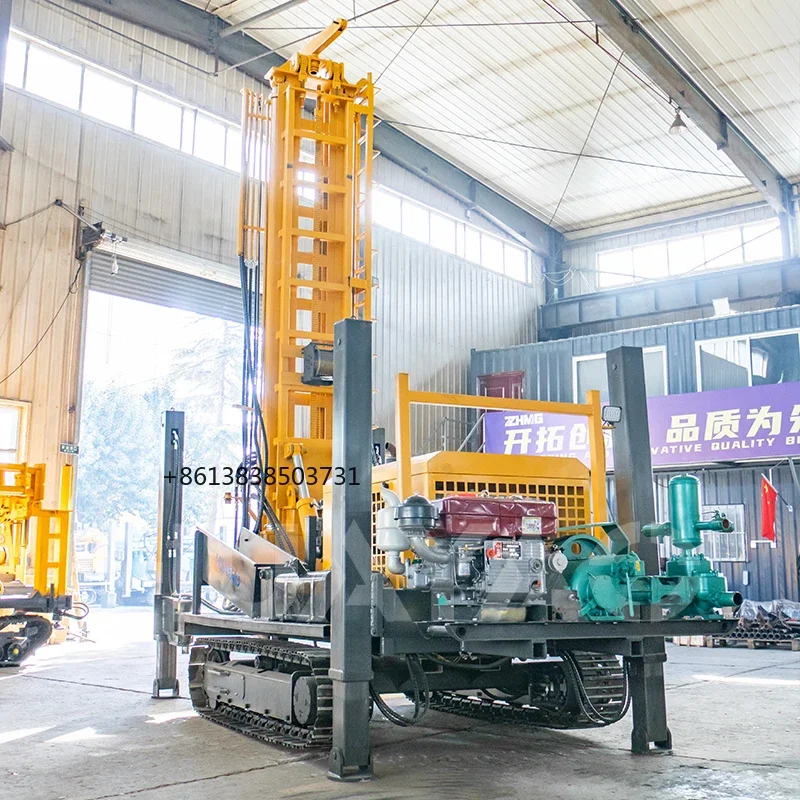 Pneumatic Dill Rig Crawler Diesel Engine Water Well Drilling Machine Borehole Rig Mine Drilling Rig Factory Price Hot Sale Chile