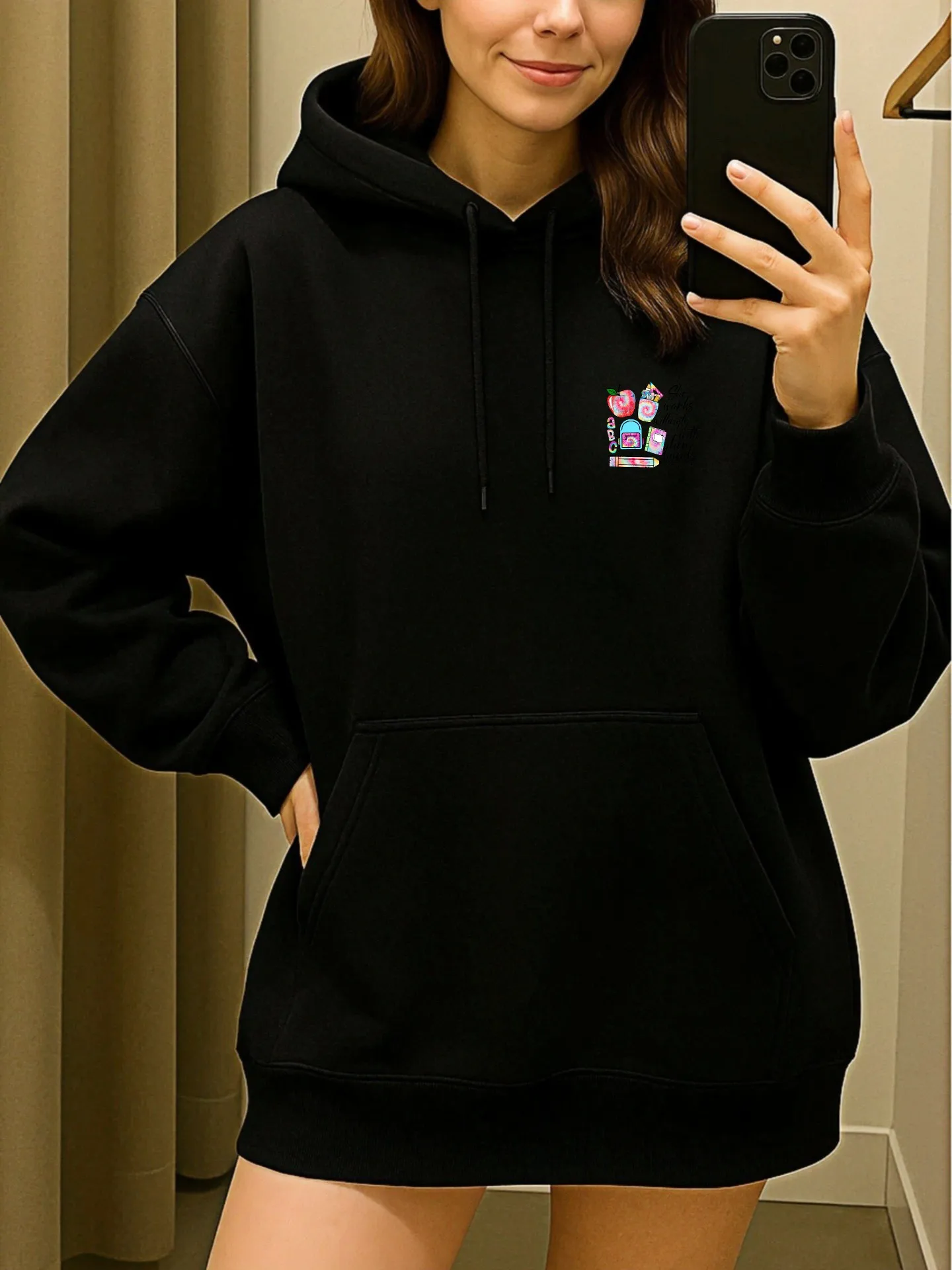 Sweat à capuche graphique pour femmes, imprimé mignon, Design esthétique, tissu doux, tenue quotidienne décontractée, pour adolescents