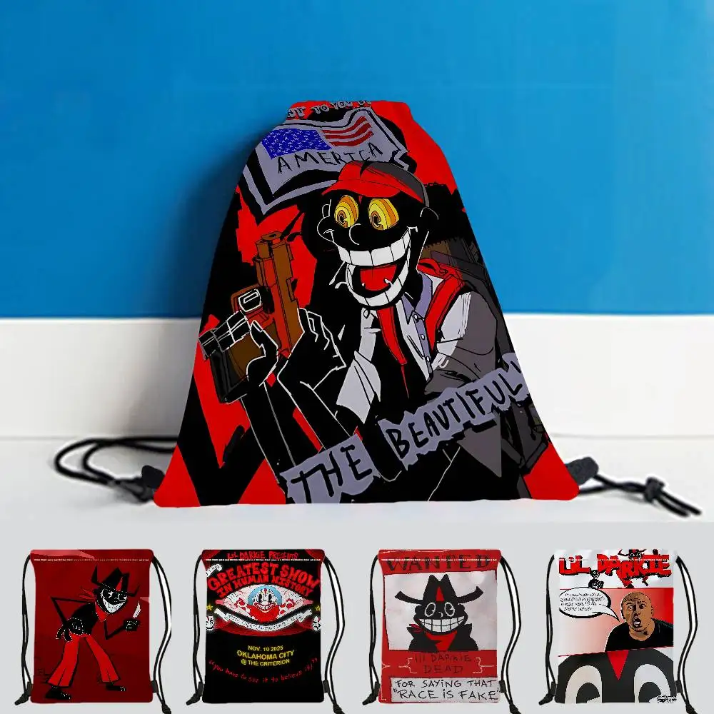 Lil D-Darkie Rapper 1pc Drawstring Backpack Bag String Backpack Cinch Sacks Bag Bulk For School Yoga Sport Gym Traveling
