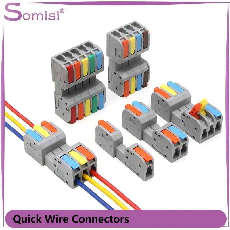 

2/5/10pcs Universal Docking Mini Quick Wire Connector Terminals Compact Wiring Connectors Push-in Butt Conductor Terminal Block