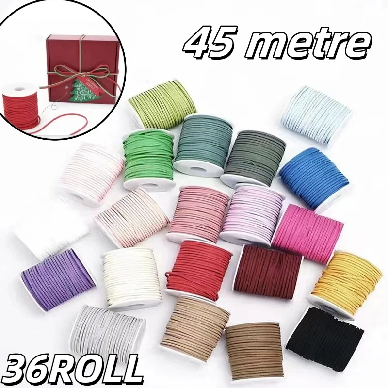 0.3mm*45m/lot 26 Color Leather Line Waxed Cord Cotton Thread String Strap Necklace Rope Jewelry Making Gift DIY Bracelet Supplie