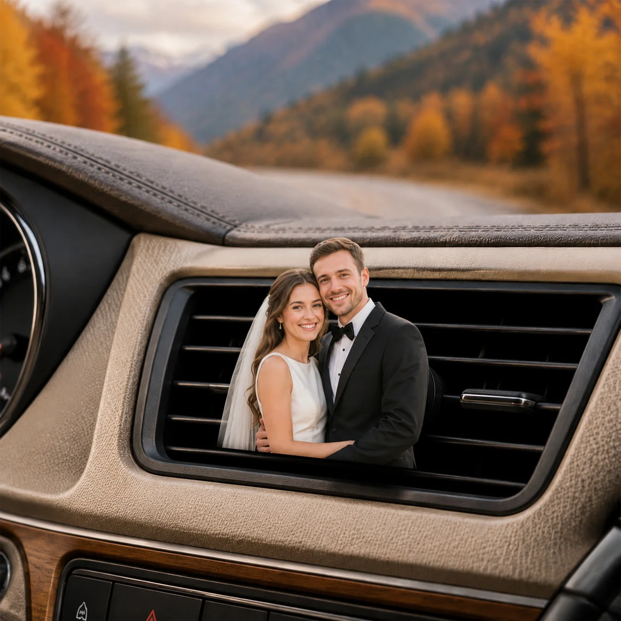 Custom Photo Car Air Vent Clip Decoration, Personalized Your Picture Car Vent Photo Ornament Customized Family Photo Car  Gift