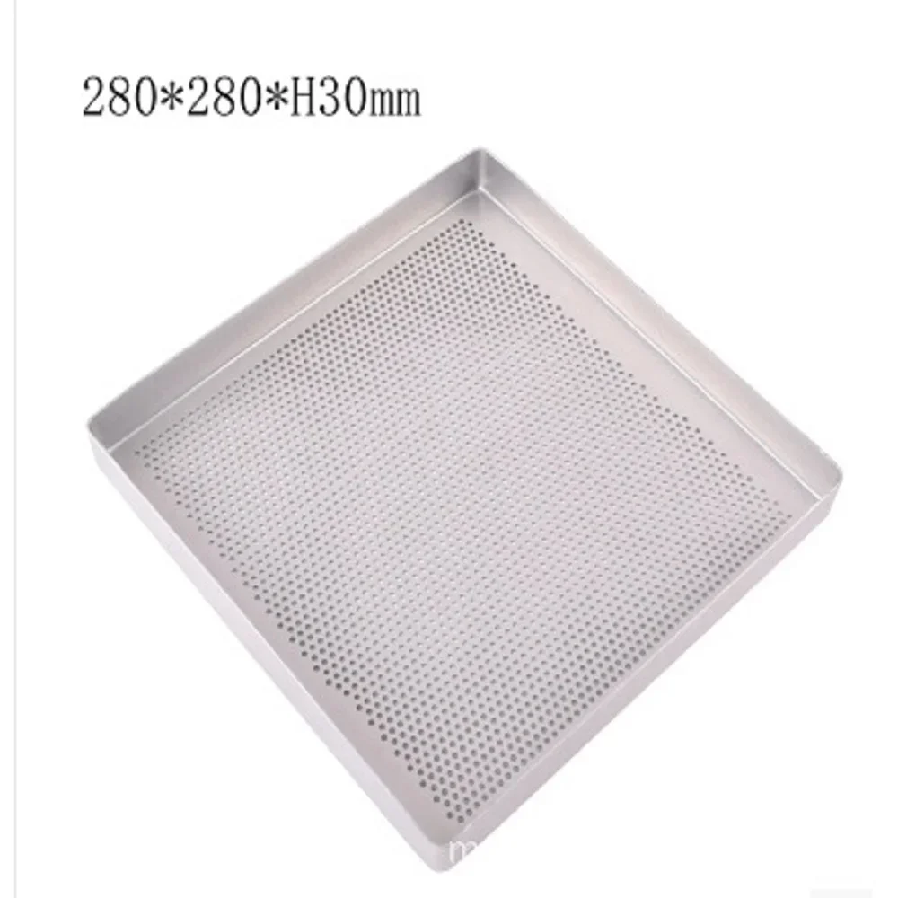 Aluminum Baking Tray Perforated Pan For Home Baking Aluminum Alloy 1.5mm Thickness Even Heat Distribution 28x28cm Baking Pan