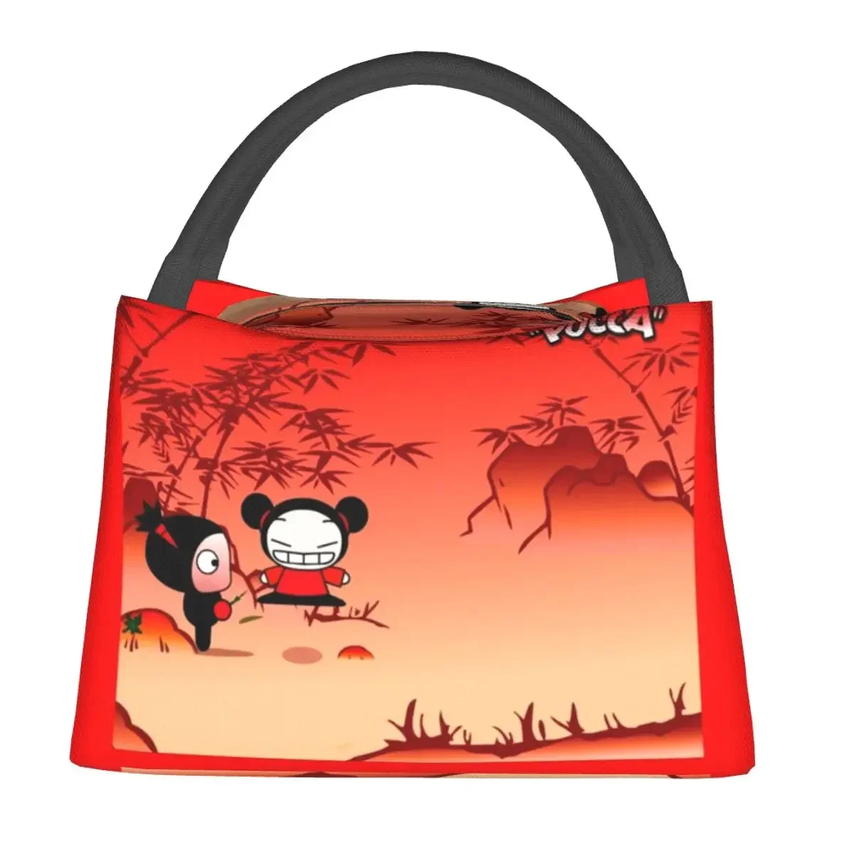 Pucca Mouse Pad Ecpuezpvoei Lunch Bags Insulated Bento Box Resuable Picnic Bags Cooler Thermal Bag for Woman Student Office