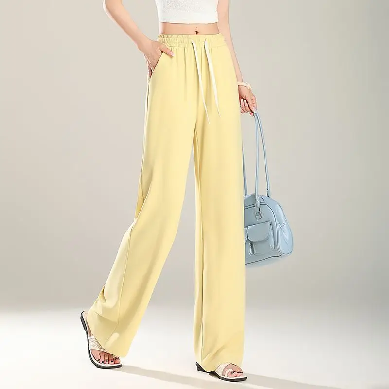 

2025 Summer Fashion Wide-leg Nine-point Pants High Waist Drooping Slim Casual and Fashionable Versatile Trousers