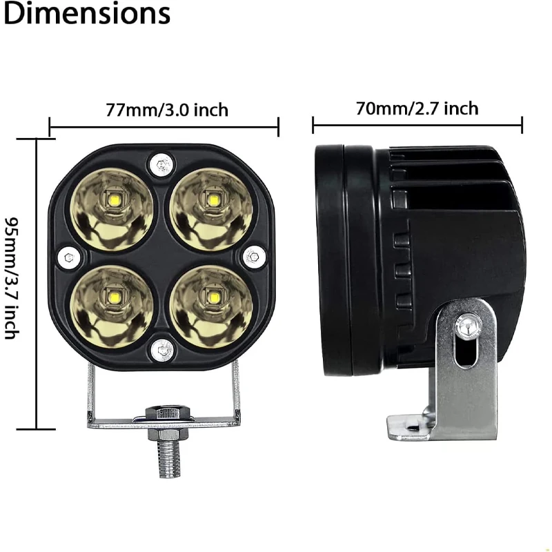 3 بوصة LED صغيرة ضوء العمل مربع سيارة أصفر أبيض الأضواء 12 فولت 24 فولت قبالة الطريق مصباح الضباب لشاحنة لادا 4X4 4WD اكسسوارات السيارات
