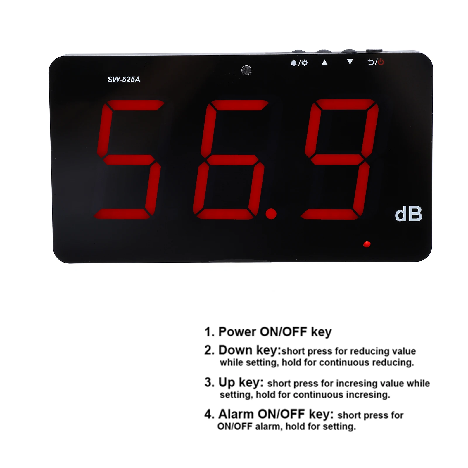 9,6 Zoll LCD Digital Schallpegelmesser Wandbehang 30 ~ 130 dB Lärmtester Lärmtester Schallpegelmesser Lärmmesser Schallmesser