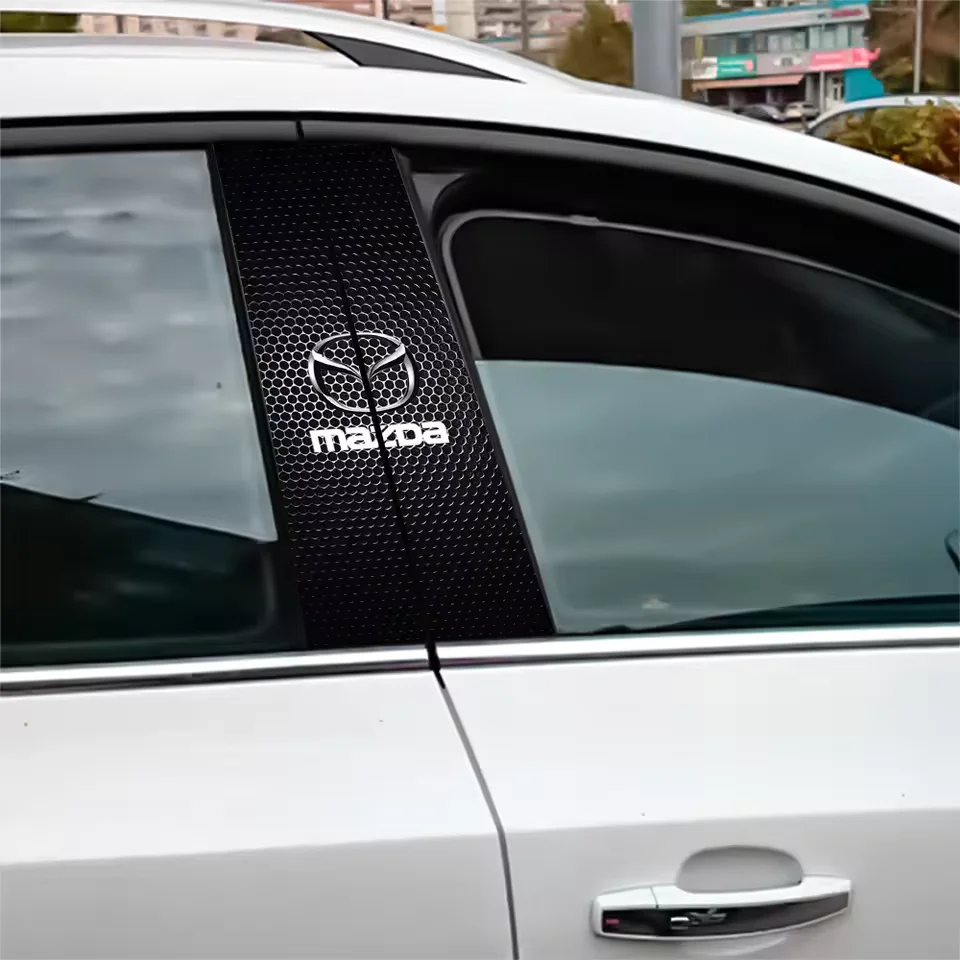 2Pc Car Center Pillar Anti-scratch Protector Films Stickers Auto Parts For Mazda 2 3 4 5 6 7 8 9 323 626 CX-3 MX-5 30 RX-8 Axela