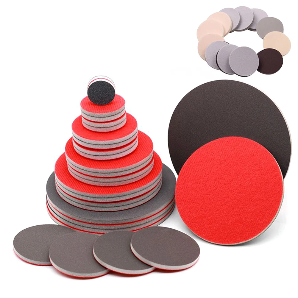 5-inch Round Flocked Automotive Putty Sanding Sponge Sandpaper 50pcs Compatible With Most Pneumatic And Electric Sanding Discs