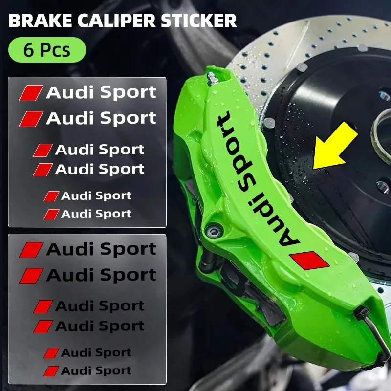 Car Brake Caliper Sticker Heat Resistant Decal For Audi SLINE RS quattro A3 A4 B8 B9 A6 C5 C6 C7 A7 Q5 A5 A8 Q7 S3 S4 S5 S6 SQ7