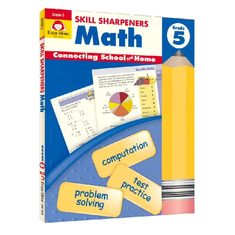 

Evan-Moor Skill Sharpeners: Math, 5 класс. Детские книги в возрасте 8, 9, 10, 11 английских слов. Рабочая тетрадь для рукописного ввода 9781629389905.
