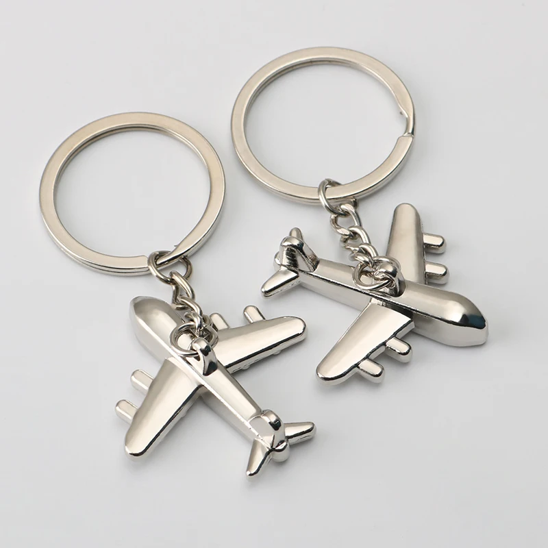 3D Metal Alloy Creative Aircraft Keychain New Boeing Aircraft Pendant Fighter Pendant Keychain Jewelry 3.9cm*7.5cm