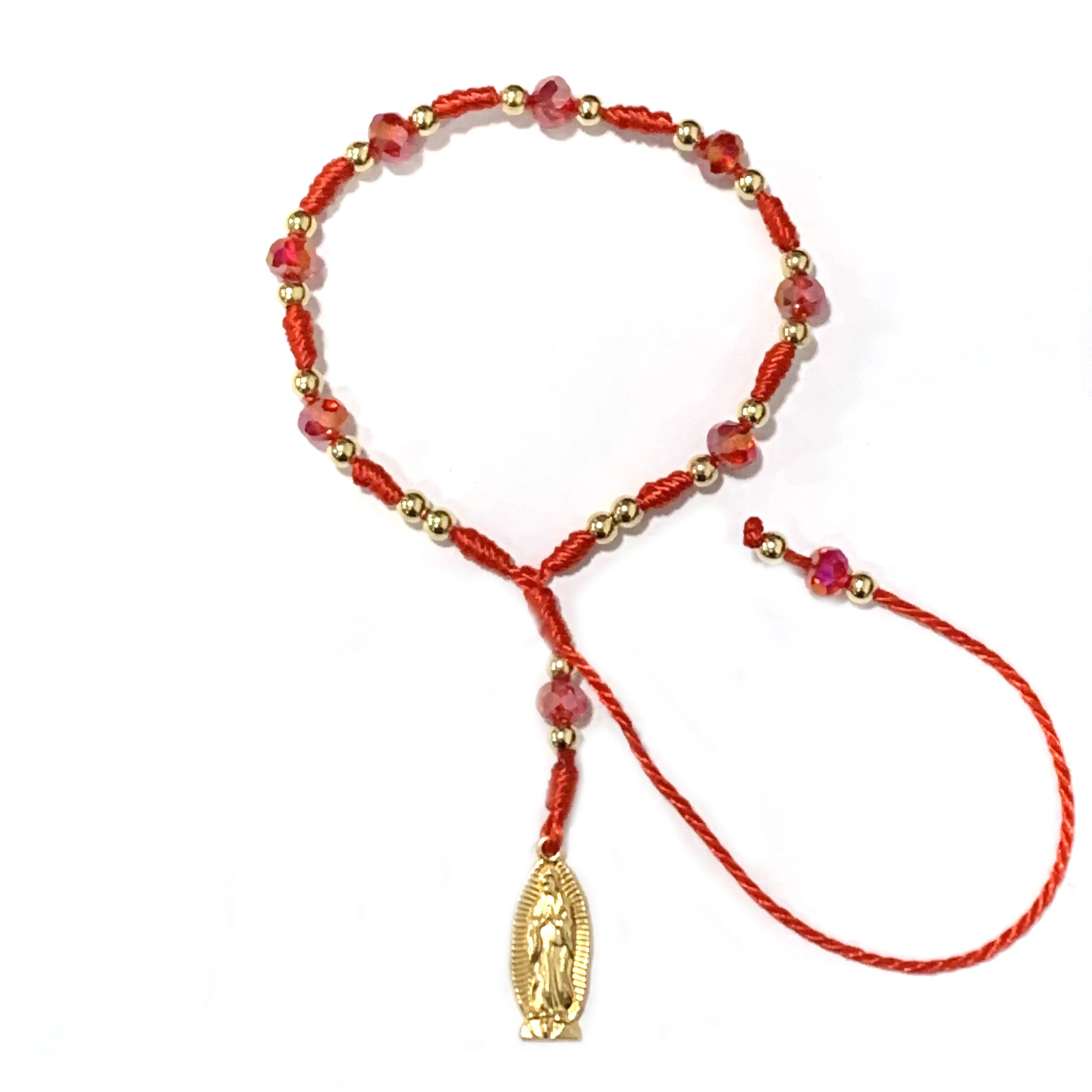 Colored Line with Crystal Beads Virgin Mary Pendant Prayer Bracelet Pulsera De San Virgin Mary Tadeo Multicolor Available