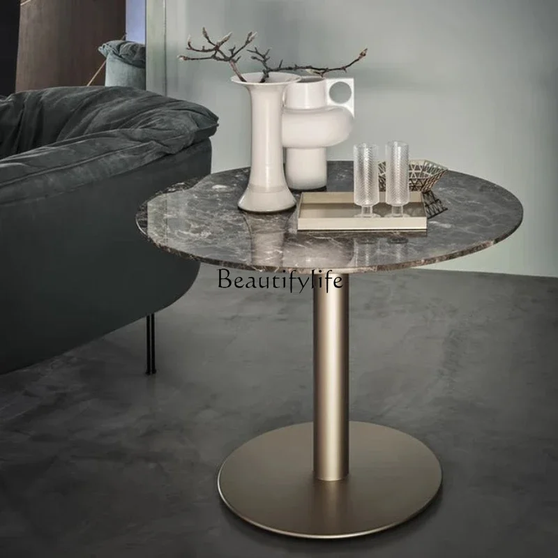 

ld14Natural Marble Negotiation Table Balcony Golden Light Luxury Nordic Small Round Table