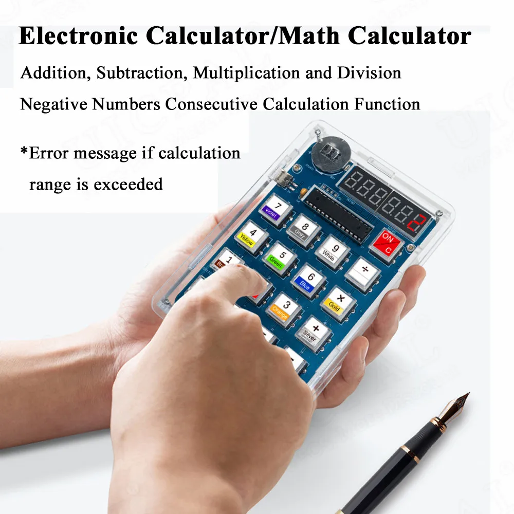 Imagem -04 - Diy Calculadora Eletrônica Fazendo Kit Mcu Solda Treinamento Experiência Prática Faça Você Mesmo Solda Projeto com Display Led