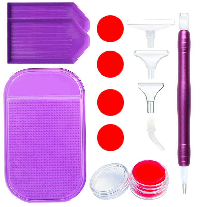 Stylo de pointillage pour Diamond Painting, Nouveau kit d'outils de pointillage à double tête, Nouveau produit d'exportation, Kit d'outils de pointillage à pointe incurvée et ronde