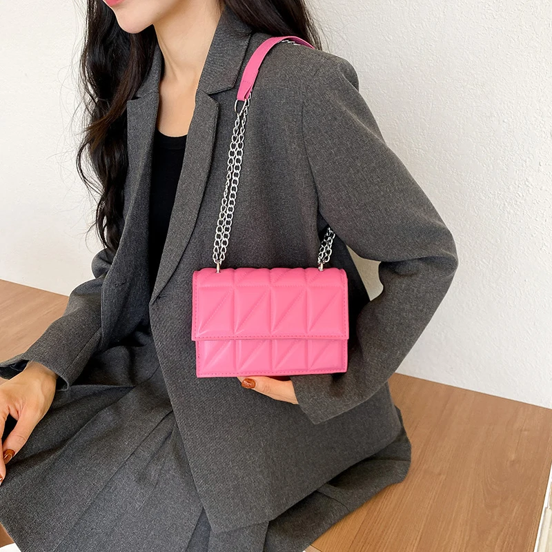 Designer Mode Frauen Umhängetasche Damen PU Leder Griff Handtaschen Kette Riemen Umhängetaschen für Frauen – Detail 18