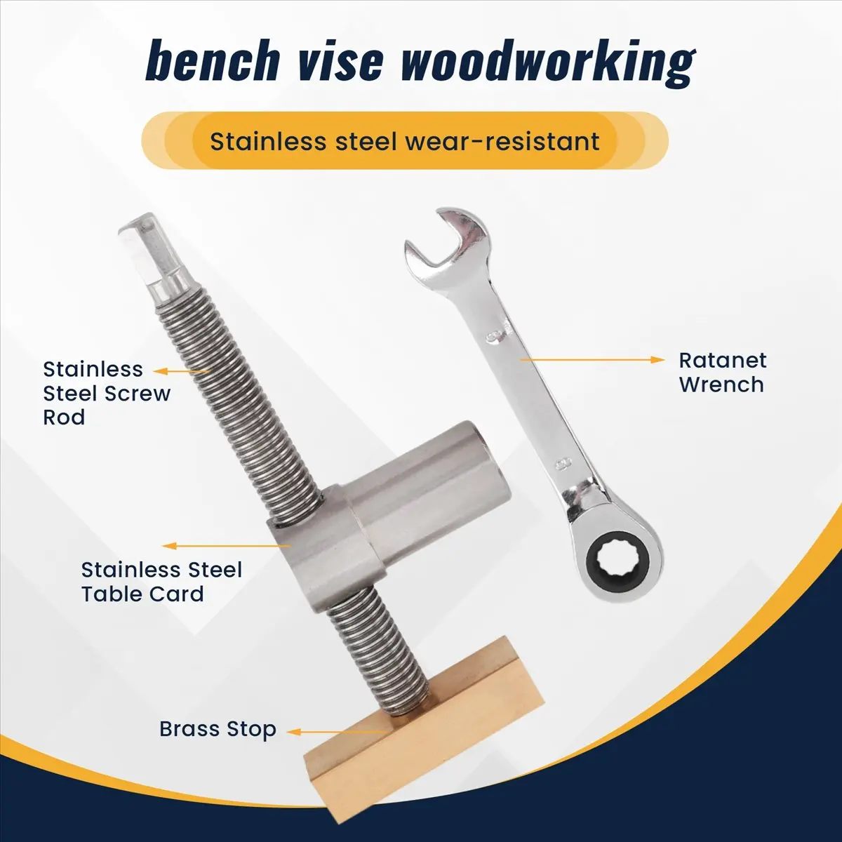 cnim-木工ベンチドッグクランプ、ベンチドッグストップセット付き、クリップクランプ固定具バイスベンチ建具大工道具-19mm-c