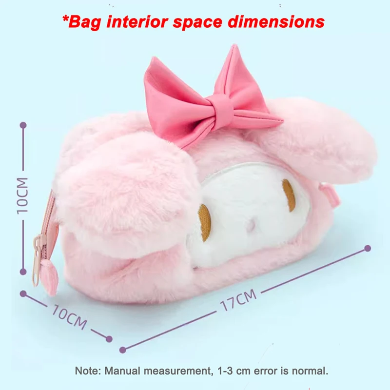 Sanrio – sac à cosmétiques en peluche My Melody cannelle Kuromi Hangyodon, porte-monnaie avec poches à cordon, cadeaux d'anniversaire pour filles, jouet pour enfants