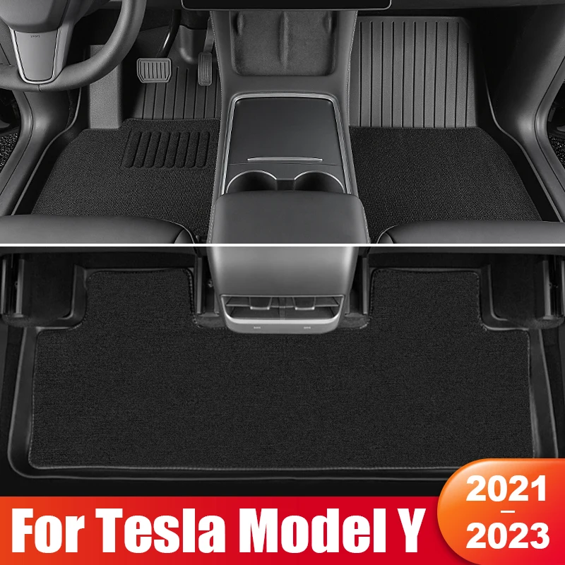 

Автомобильные коврики для Tesla Model Y 2021 2022 2023, двухслойные, под заказ, накладки на ножки, коврик, аксессуары для интерьера