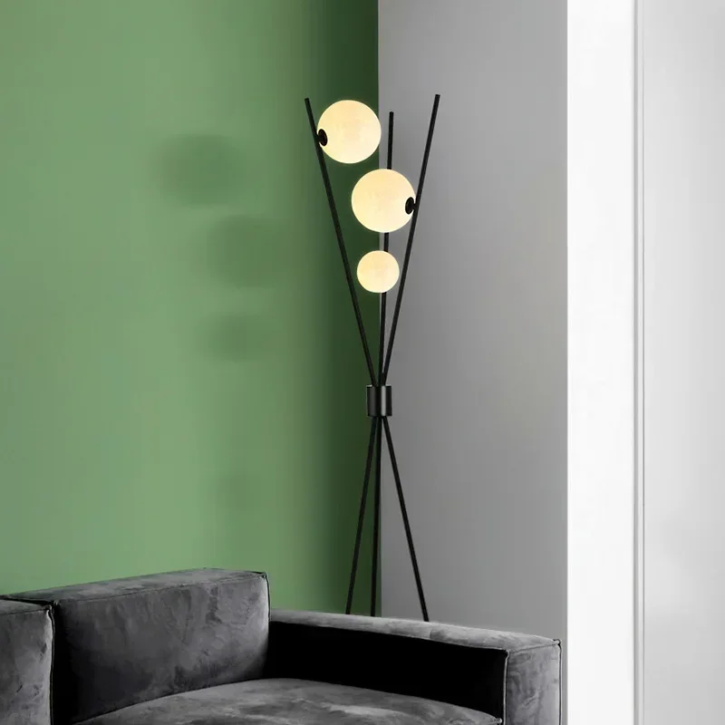 Imagem -05 - Modern Standing Led Floor Lamp Bola de Vidro Tripé Luzes para Sala de Estar Quarto Canto de Cabeceira Sofá Home Decor Desk