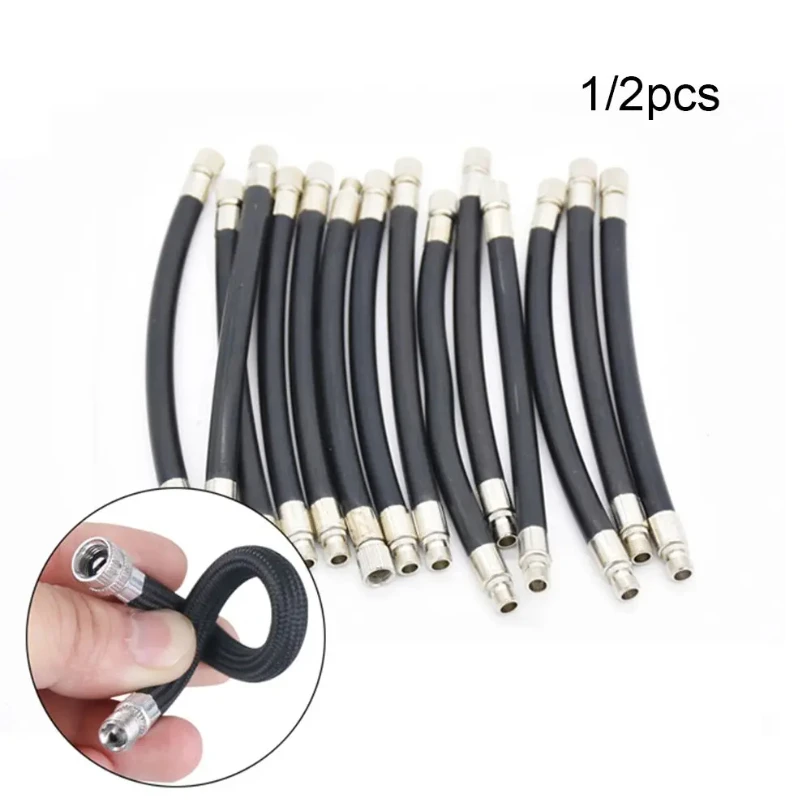 

1/2PCS Portable Bicycle Pump Extension Hose Tube Pipe Cord Bike Pumping Service Parts Longer Use150Psi Schrader A/V Valve