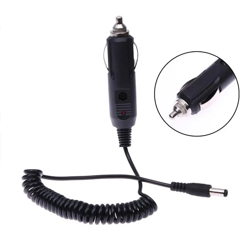 New DC 5.5*2.1mm Male To Car Charger Female Adapter Cable 12V24V Full Copper High Power Cigarette Lighter Wire Spring Connector