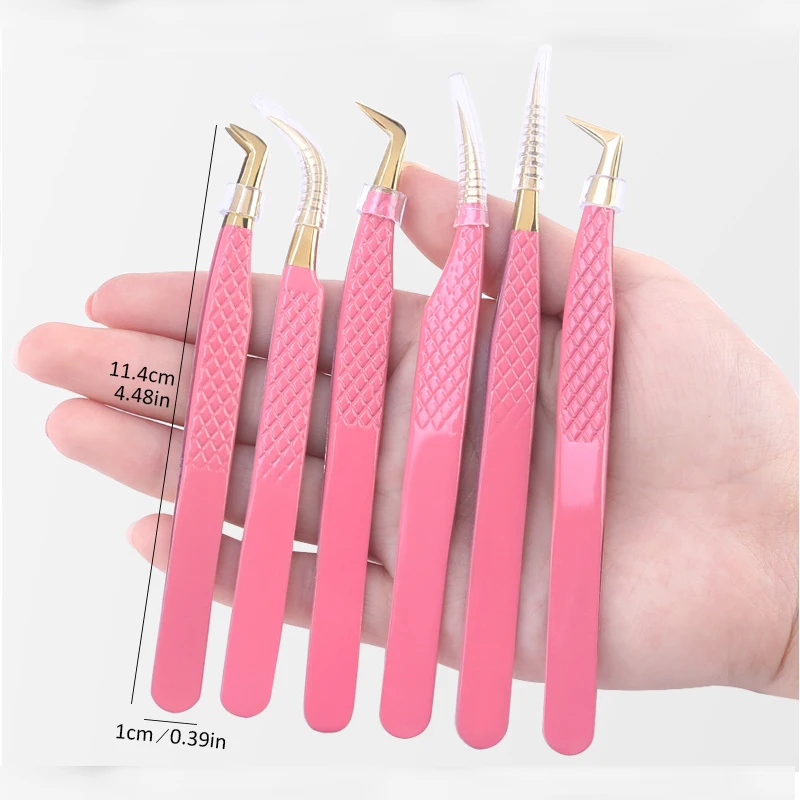 Pincettes professionnelles pour Extension de cils, pointes en Fiber d'acier inoxydable de haute précision, outil de maquillage antistatique pour greffage de cils
