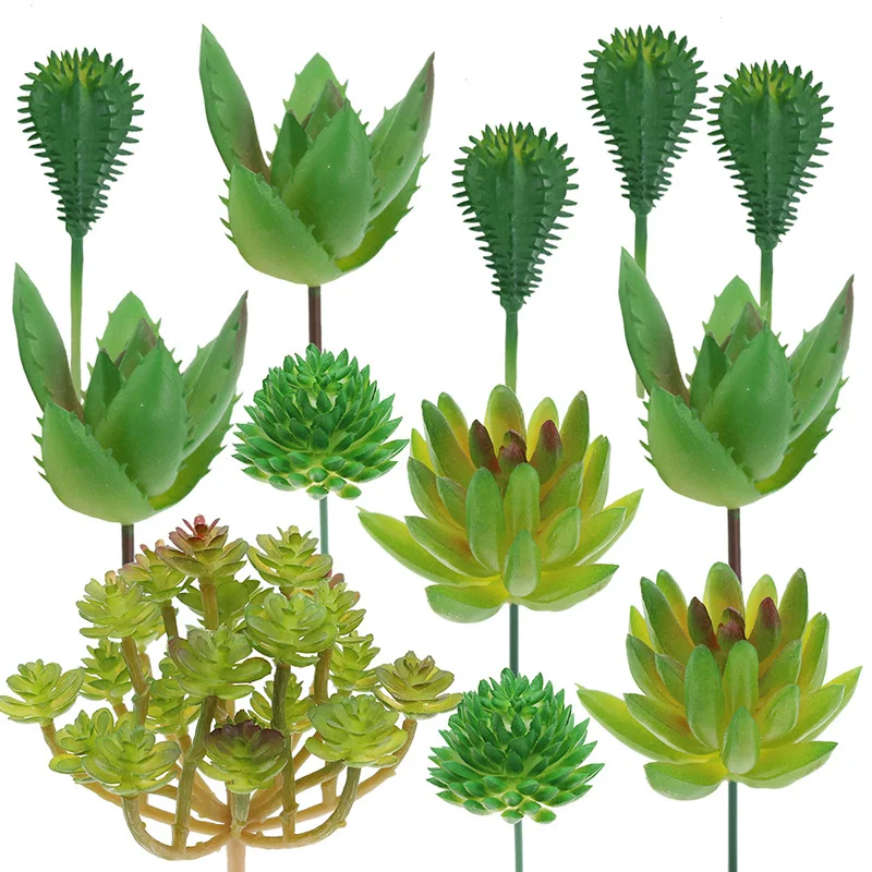 39 ألوان النباتات العصارة الاصطناعية البلاستيك الزهور DIY بها بنفسك لوازم اكسسوارات المنزل حديقة غرفة المعيشة الديكور #1