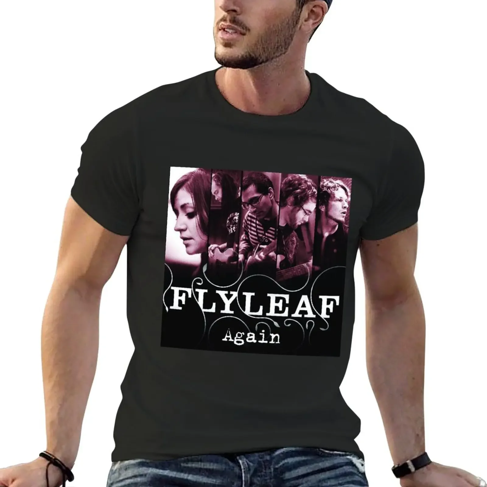 

FLYLEAF new band rock T-Shirt anime quick drying plain black t shirts men