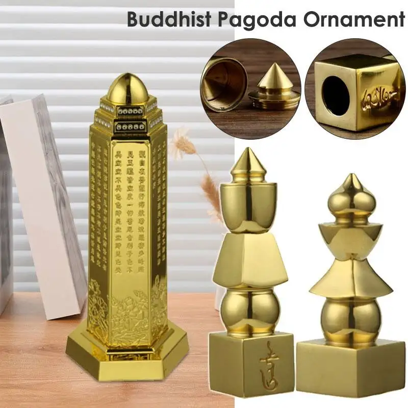 Buddhist Feng Shui Brass Five Element Pagoda-amulet Pagoda Lucky Amulet Heaven And Earth Home Decor Tibetan Treasures Crafts