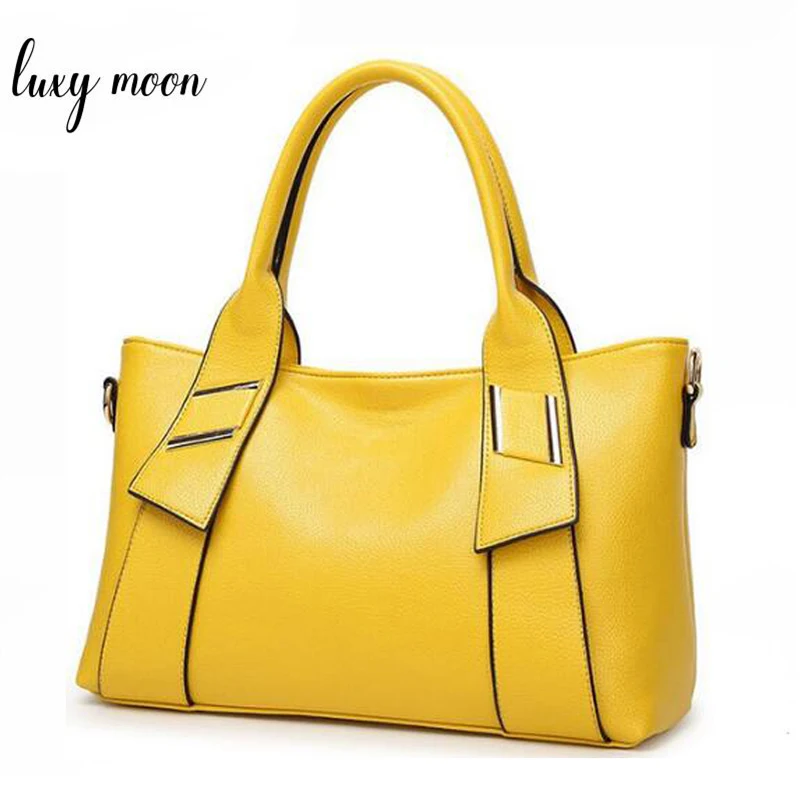 Yellow Handbag Women Bag PU Leather Blue Hand Bag Black Famous Brand women messenger bag Luxury Designer bolsa feminina W805