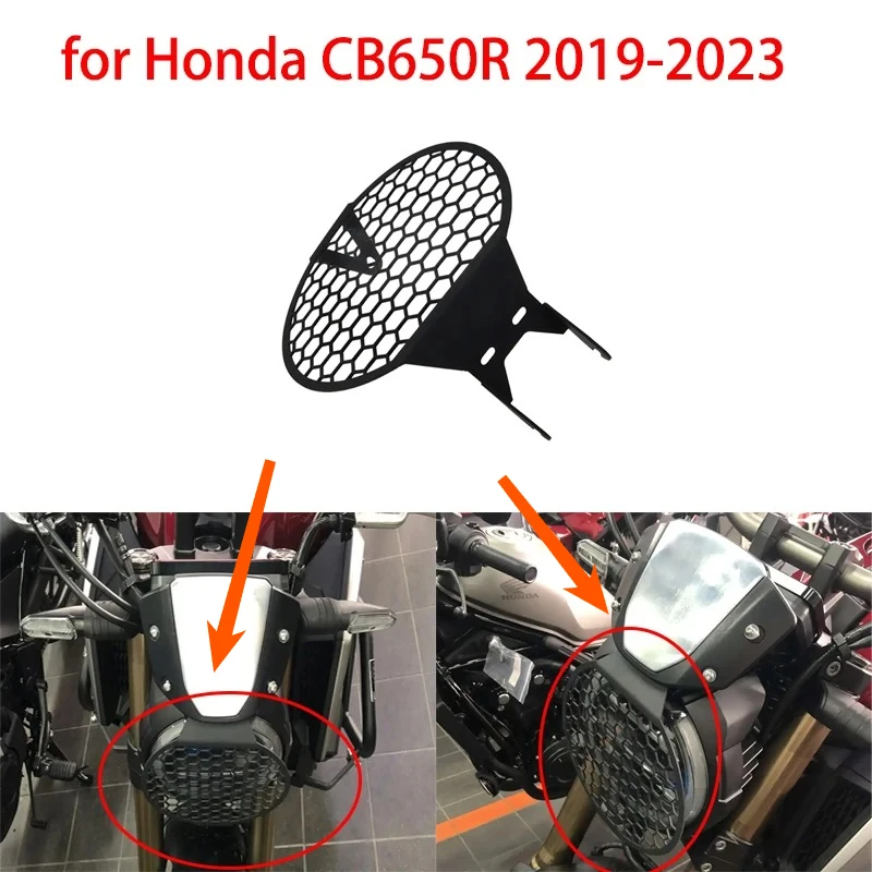 

Headlight Guard Protector Grill Cover Aluminum Motorcycle Accessories for Honda CB650R 2019-2023 Special protective cover
