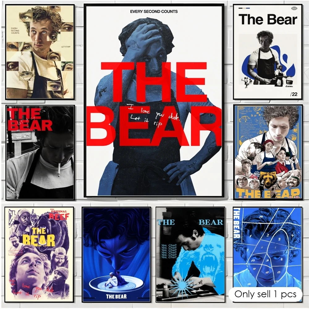 Affiche murale en toile de coton avec peinture et calligraphie TV The B-Bear, impression HD, décoration moderne pour la maison