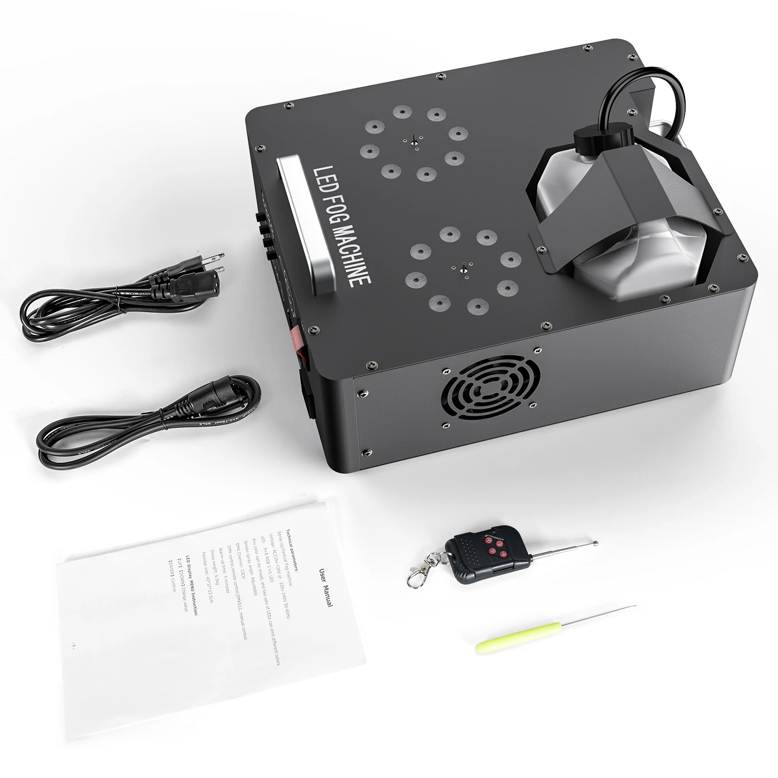 2000W Double Tube Adjustable Fog Machine Vertical Smog for Wedding Party Events Stage Effect Equipment Led Rgb Smoke Machine