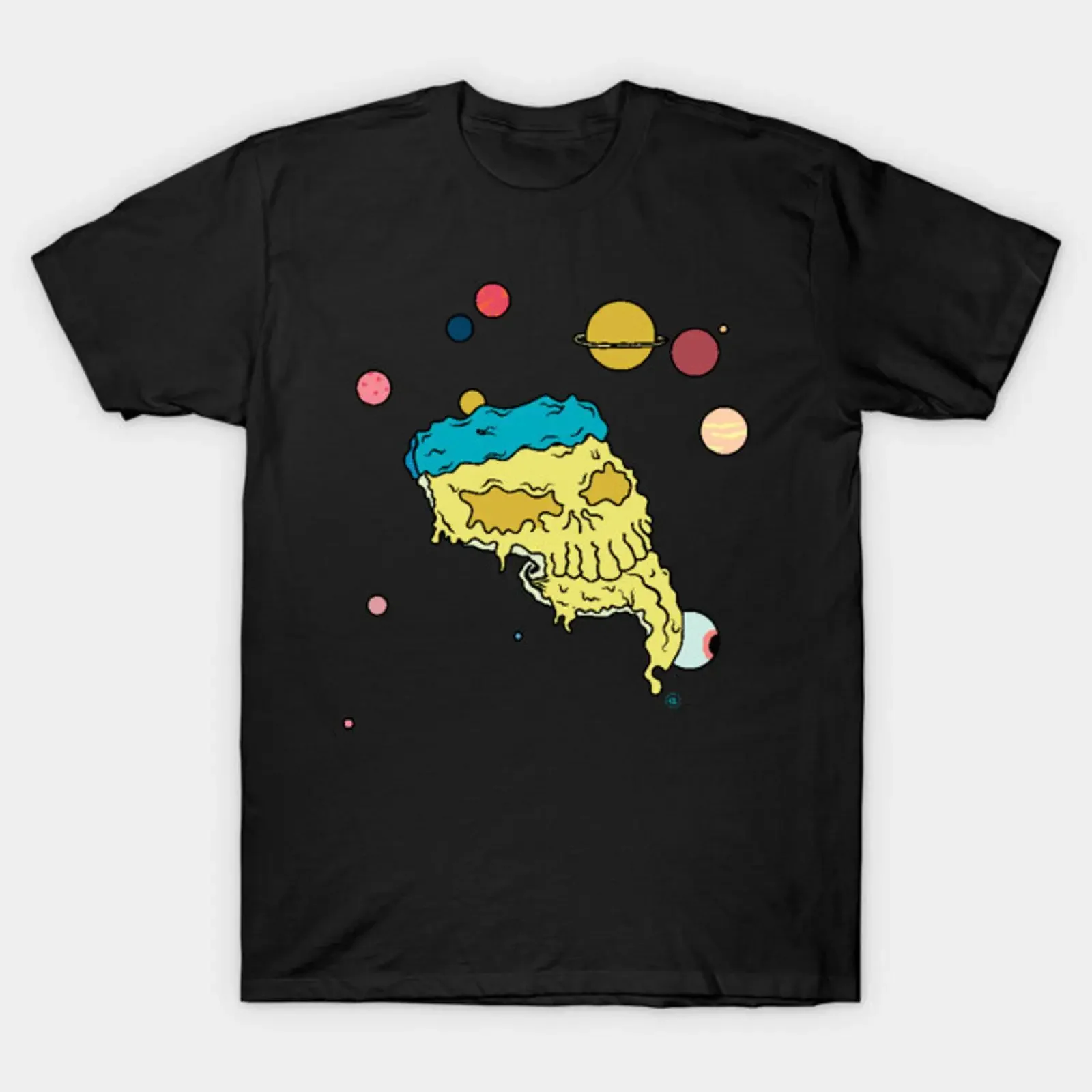 Футболка Planet Pizza Face, винтажная, дизайнерская, с эффектом потертости, мягкая, эластичная, унисекс, слегка комфортная, для мужчин