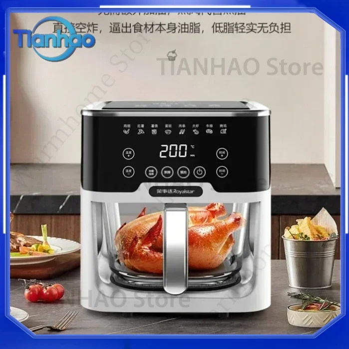 New Smart Multi-Function Oil-Free Fully Automatic Air Fryer with Visual Display Large Capacity and High Power for Home Use