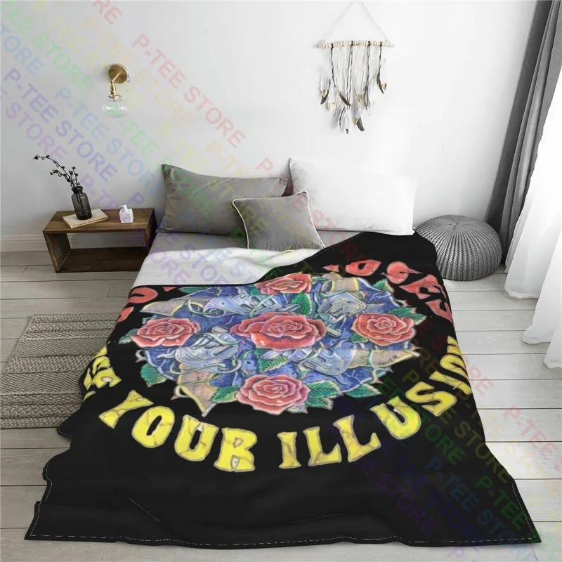 Adult Guns N' Roses Use Your Illusion Blanket Luxury Textile Sofa Cover Faux Fur Throw Sleeping Sheets