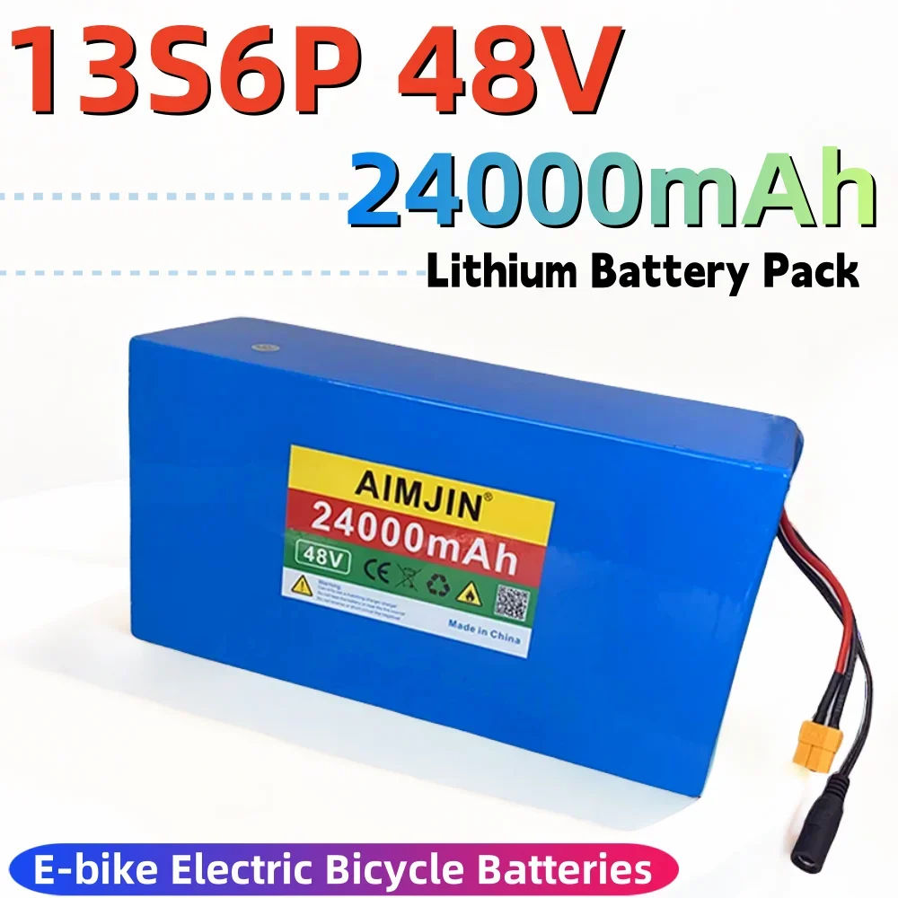 

100% New 48V 24ah 13s6p Lithium Battery Pack 48v 24000mAh 2000W Citycoco Motorized Scooter Batteries Built In 50A BMS