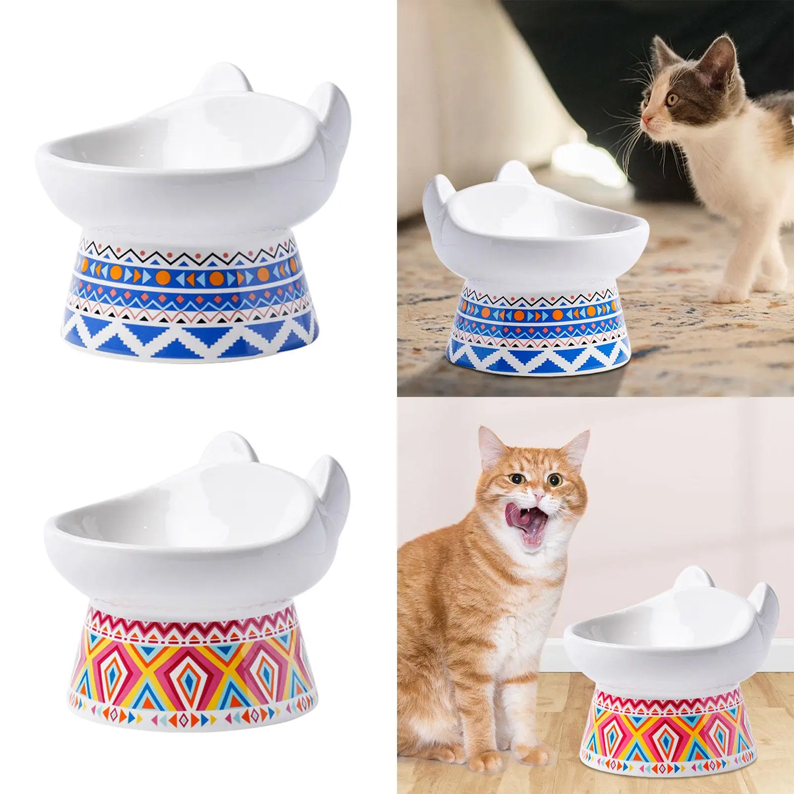 Cat Dog Bowl, Elevated Bowl, Container Pet Feeder Bowl Neck Protective Bowl