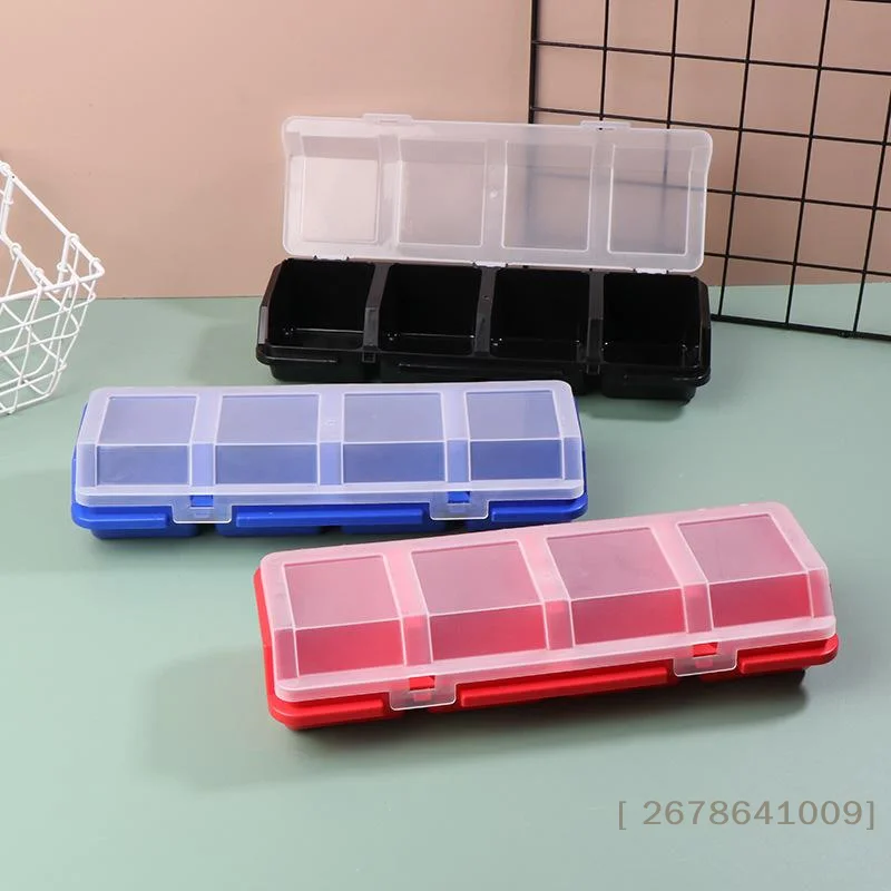 ⚑4-Compartment Hardware Parts Storage Box,Plastic Organizer Case for Screws,Nuts & Small Tools