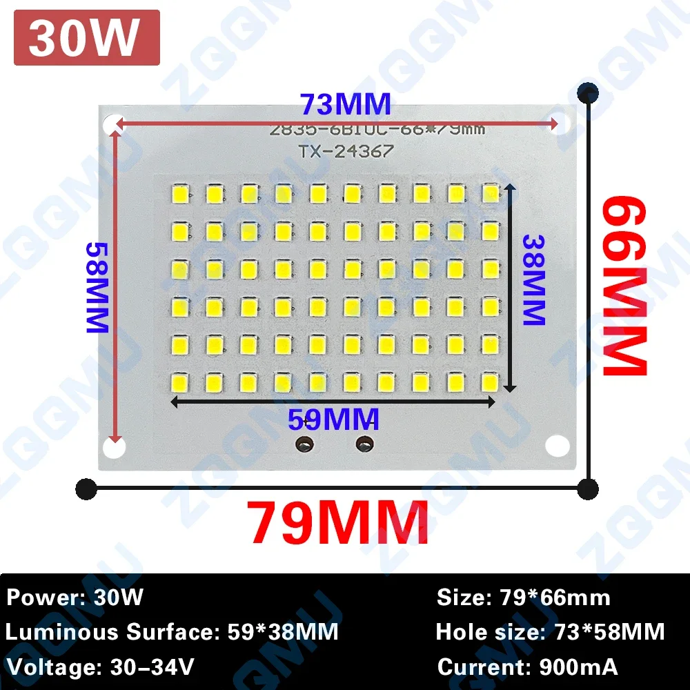 1Pcs Full Power LED Floodlight PCB 10W 20W 30W 50W 100W 150W SMD2835 LED PCB board Lamp Aluminum plate for led floodlight