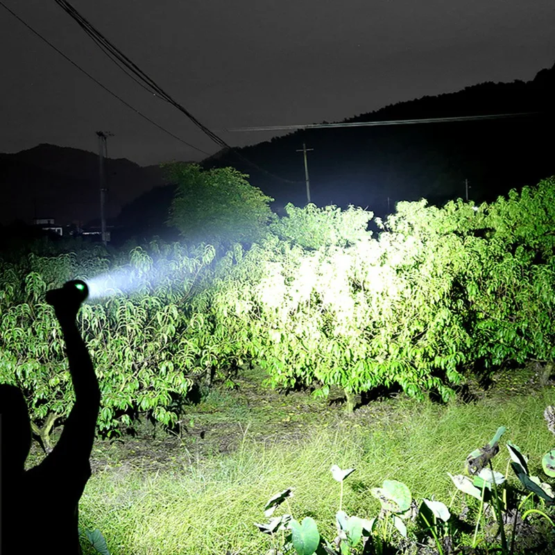 Senter terukur, 2000 lumen senter terang LED, 3 mode senter Mini, untuk membaca, mendaki, berkemah, bersepeda, dll